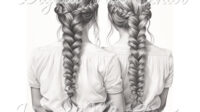 Best Friend Coloring Page Girls Coloring Book Braided Hair