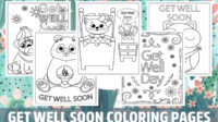 Get Well Soon Coloring Pages for Kids, Girls, Boys, Teens Birthday School Activity